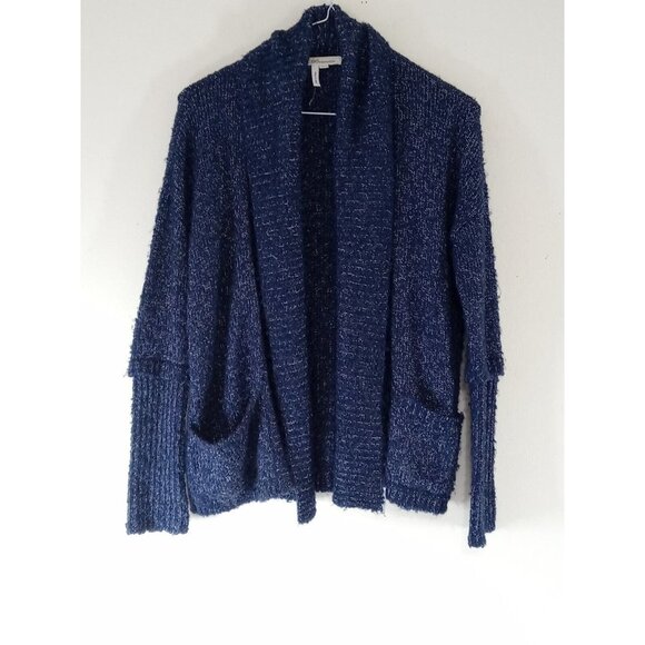 BCBGENERATION Women Sweater Preowned Long Sleeves Navy Blue White MEDIUM LARGE - Picture 2 of 10